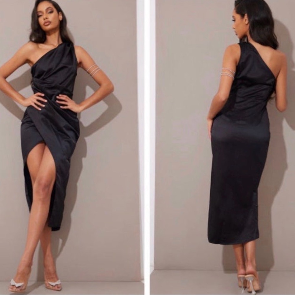 PrettyLittleThing Chic Black High Low Dress